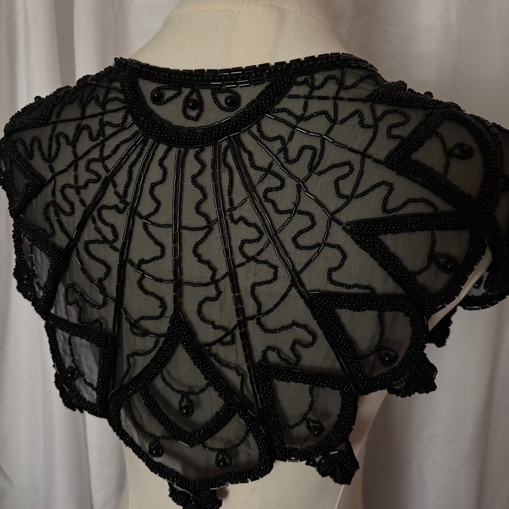 Beautiful black beaded cape/shawl